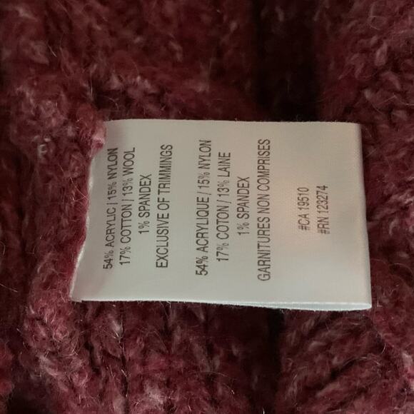 Lole M Wool Blend Marled Red Collared Button Popover Pullover Sweater Key Pocket - Picture 7 of 10